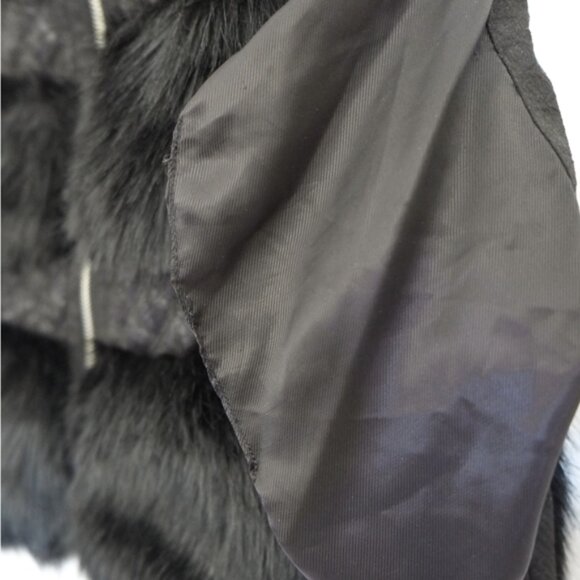 Black Bebe hip-length faux fur and leather vest - XS/S - Picture 9 of 11
